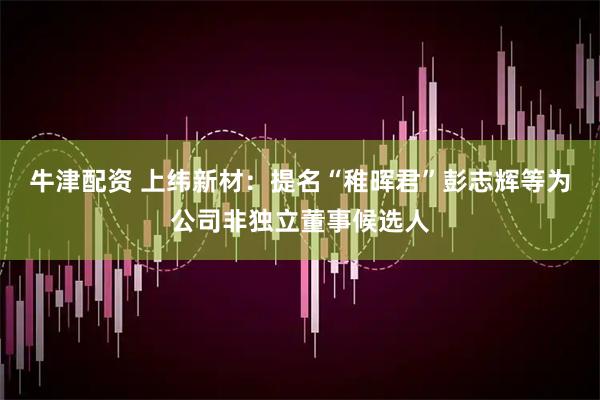 牛津配资 上纬新材：提名“稚晖君”彭志辉等为公司非独立董事候选人